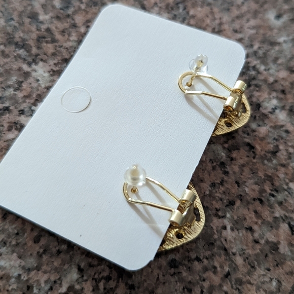 Earrings - Beautiful square with rhinestones - Picture 3 of 3